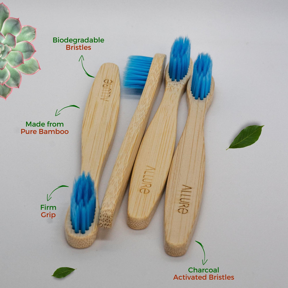 Allure Bamboo Toothbrush Pack of 4 (OT-03)