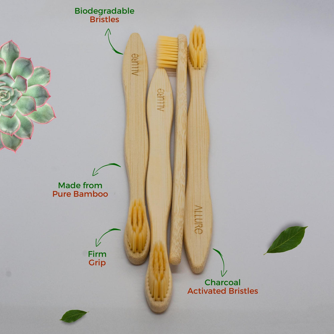 Allure Bamboo Toothbrush Pack 4 (OT-02)