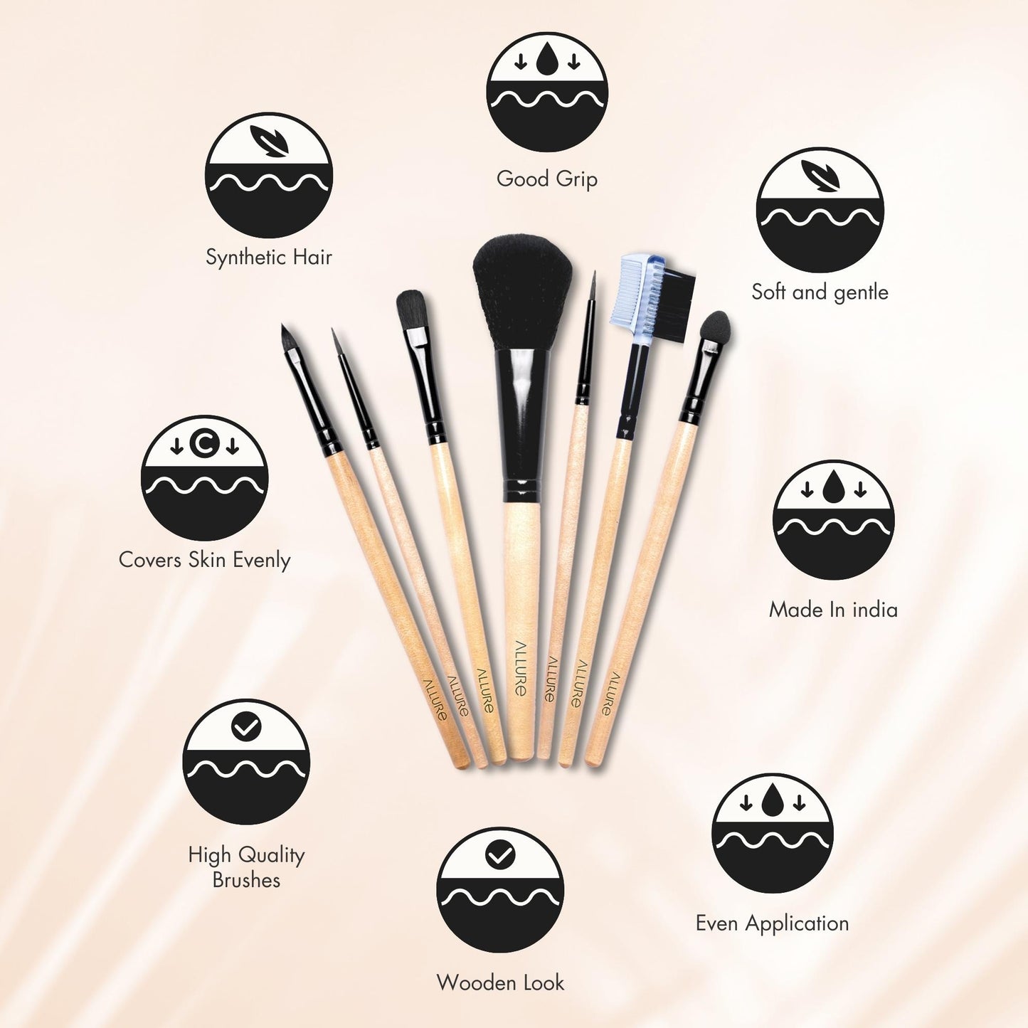Allure Classic Ack-07 Pack Of 7 Makeup Brush