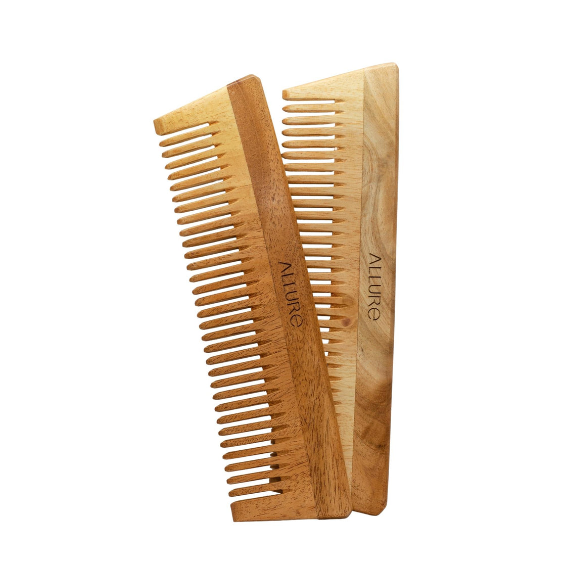 Allure Neem Wood Detangle Hair Combs (CD-01) Pack of 2