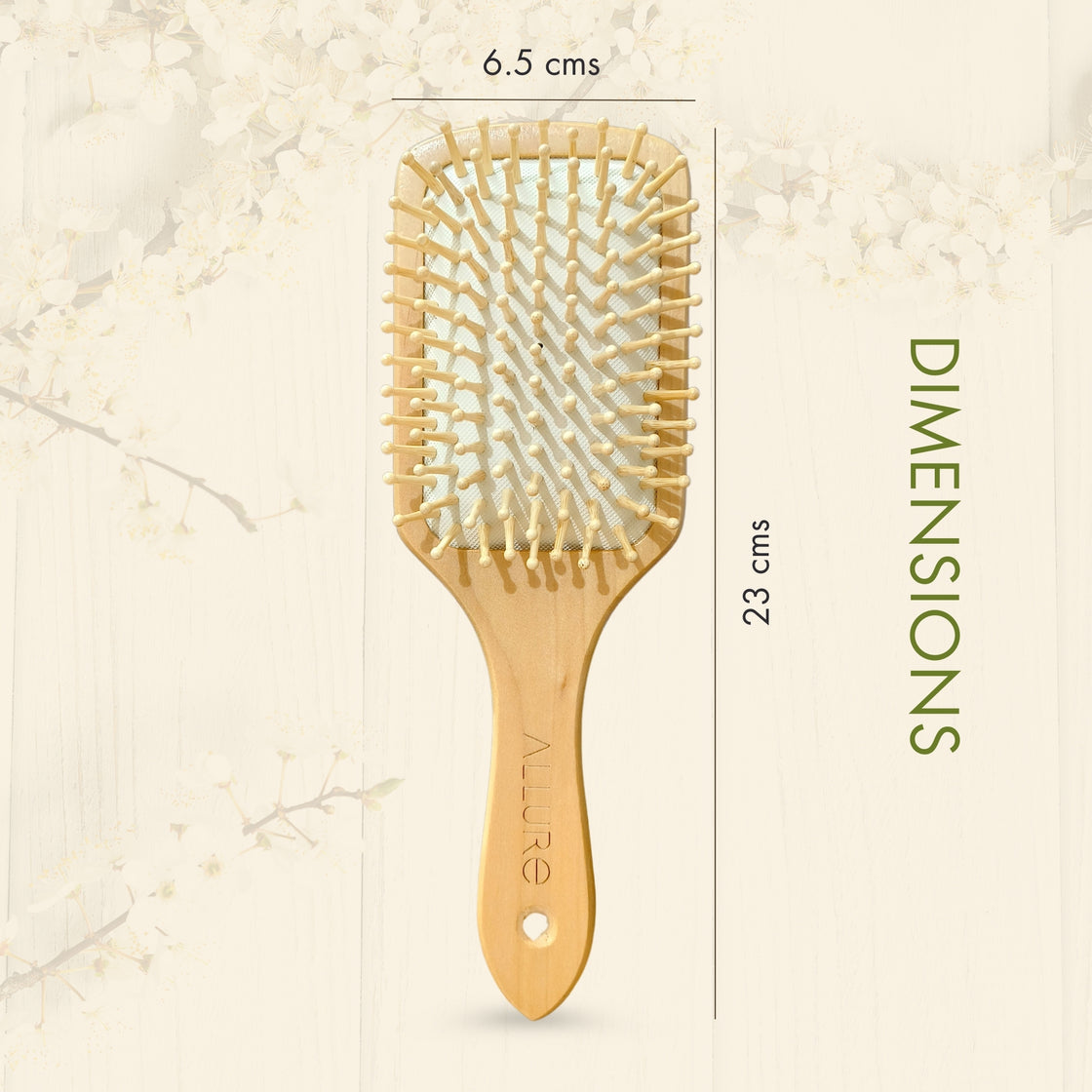 Allure Personalised wooden paddle hair brush butterfly print