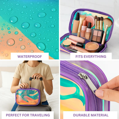Allure Holographic Zipper Makeup Bag