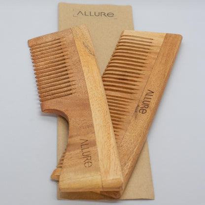 Allure Wooden Neem Comb CD-02+CR-01