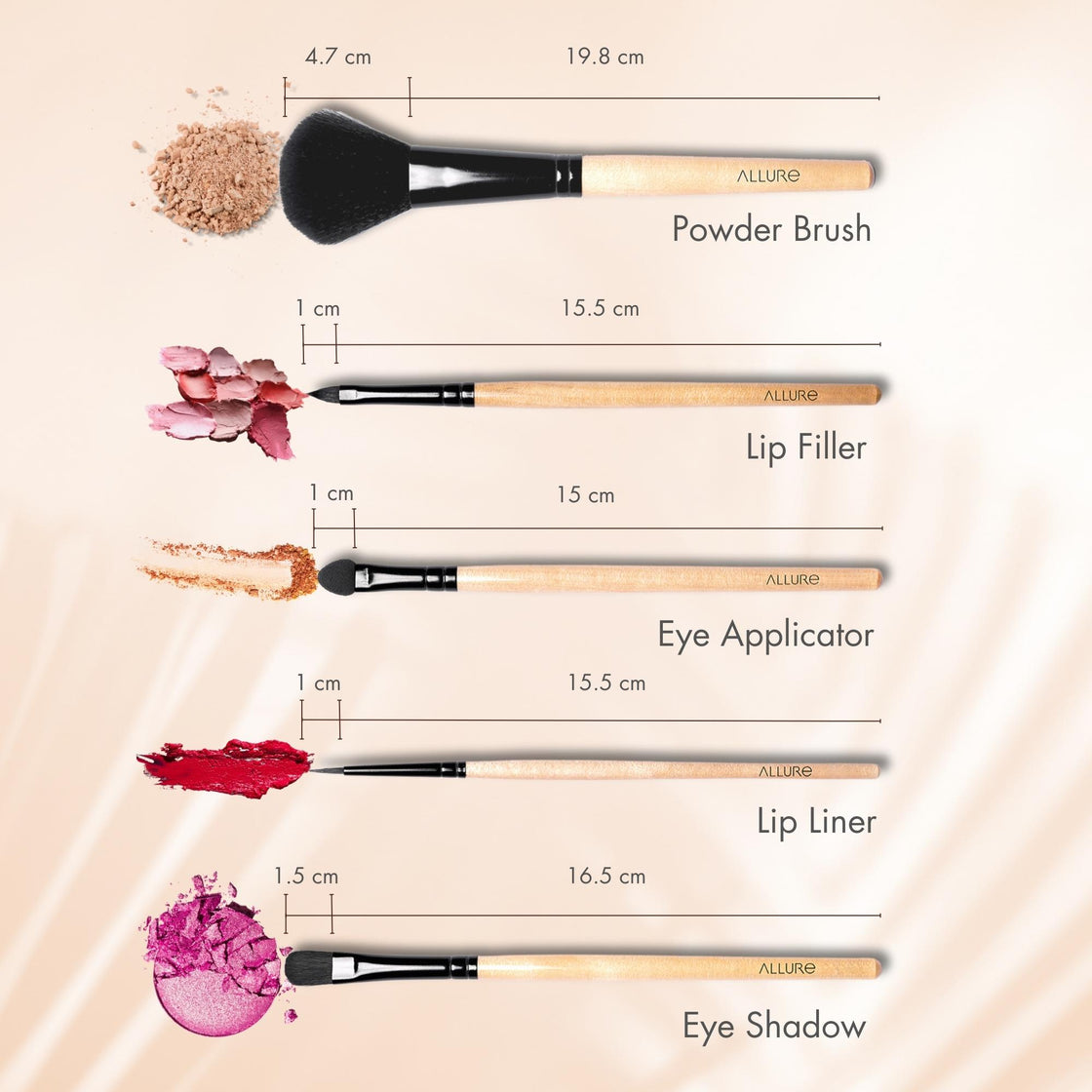 Allure Classic Makeup Brushes Pack Of 9 With Travel Pouch ( ACK-09 )