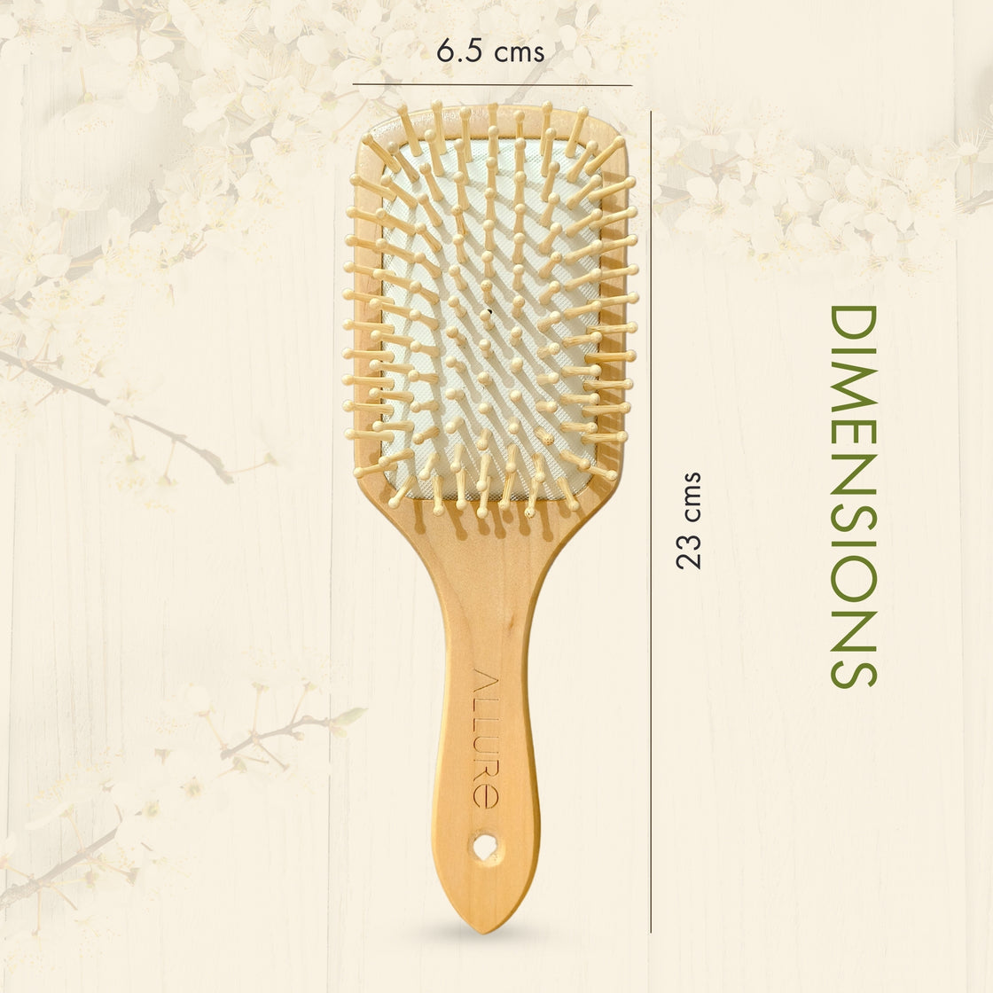 Personalised wooden paddle hair brush