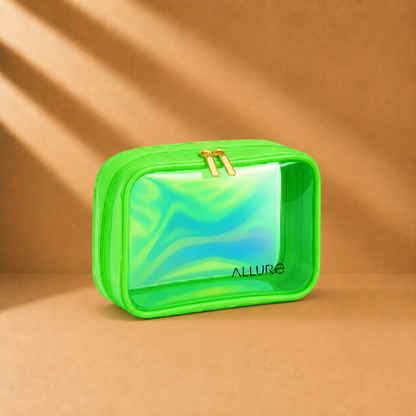 Allure small Green Holographic Makeup Pouch | Cosmetic Bag & Travel Organizer