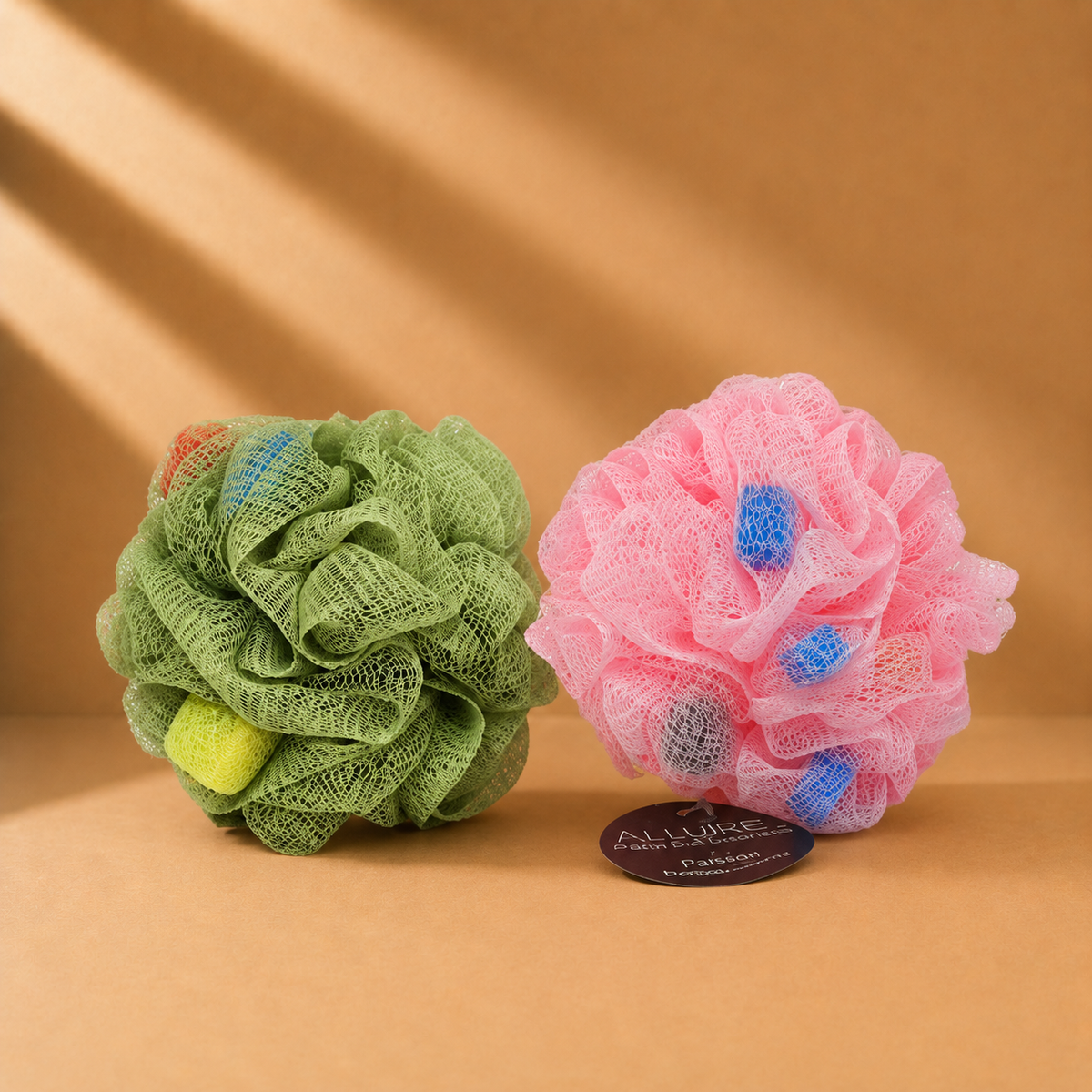 Allure Bathing Sponge Loofah - Pack of 2 L Size Assorted Color Loofhas