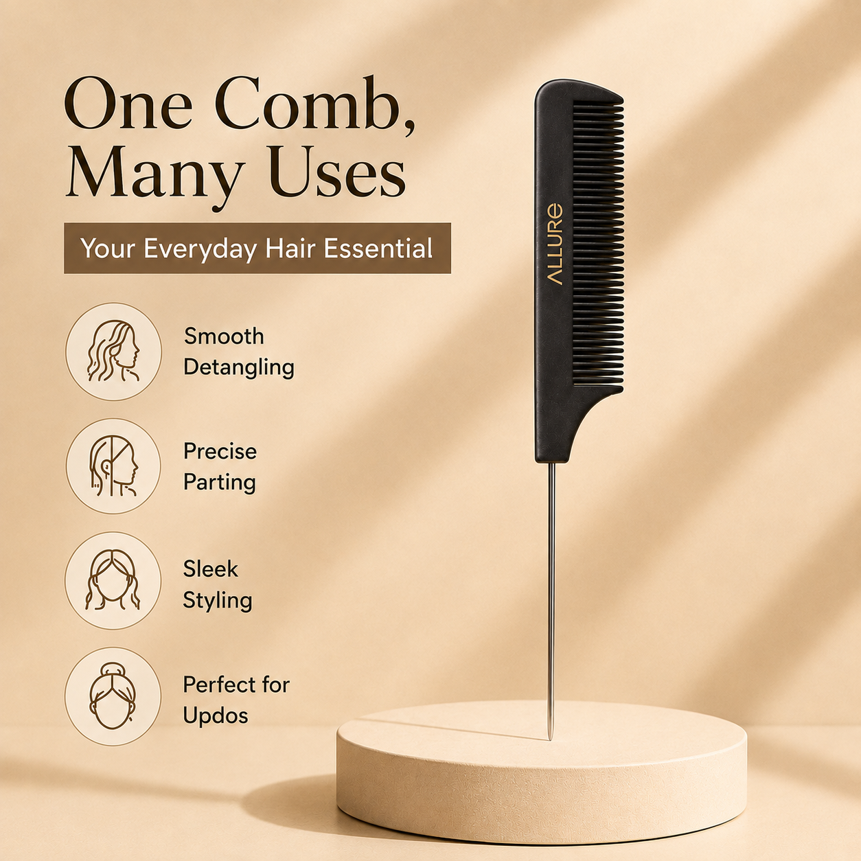 Allure Hair Styling & Parting Comb- HMC-101