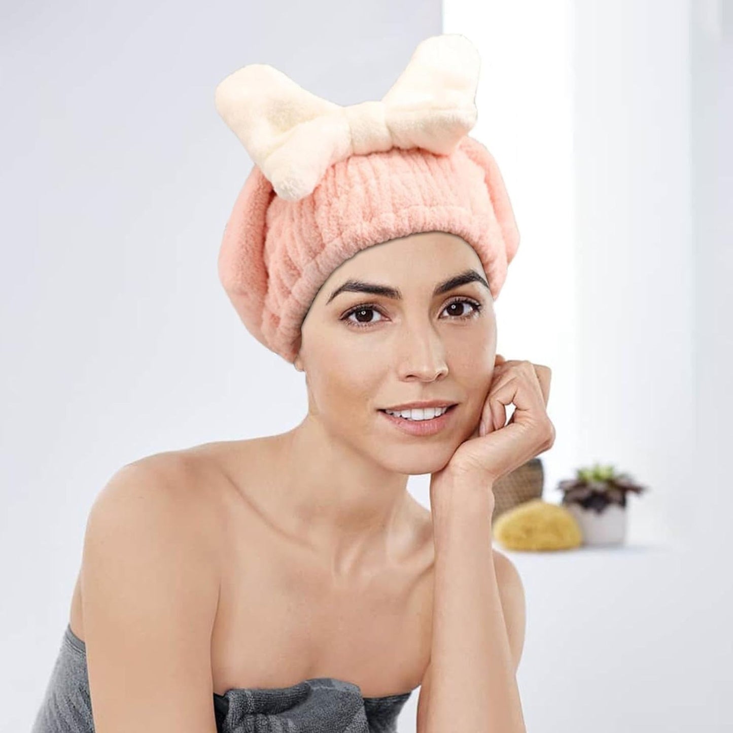 Allure Microfiber Hair Wrap Towel - Pink Hair Turban