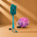 Allure Bath Brush & Loofah Set (Pack of 2 Assorted Dual Colors Loofha)