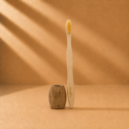 Allure Bamboo Toothbrush with Wooden Toothbrush stand (OT-02 + OTS)