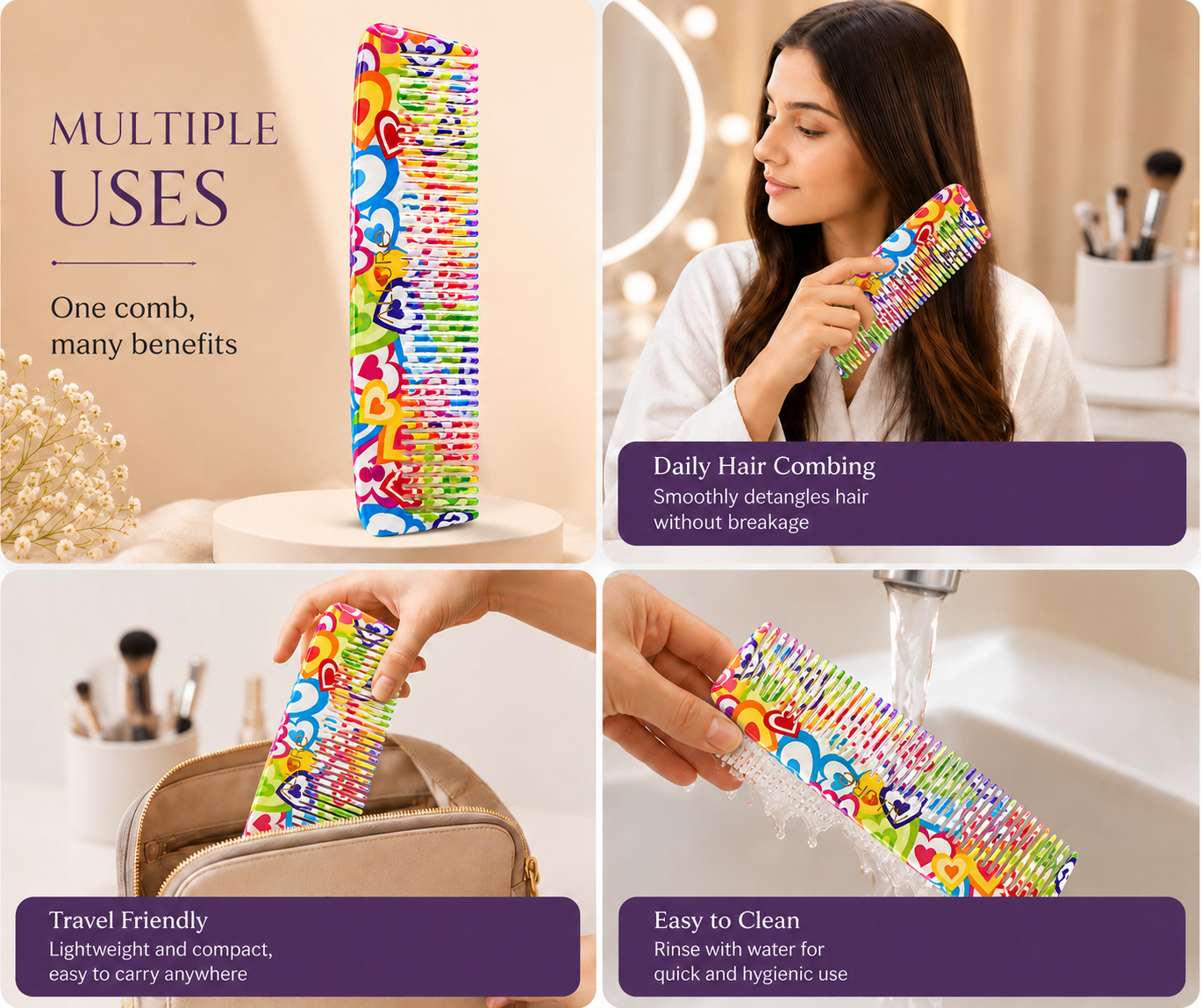 Allure 3D Hair Tail Comb for Professional Hair Styling