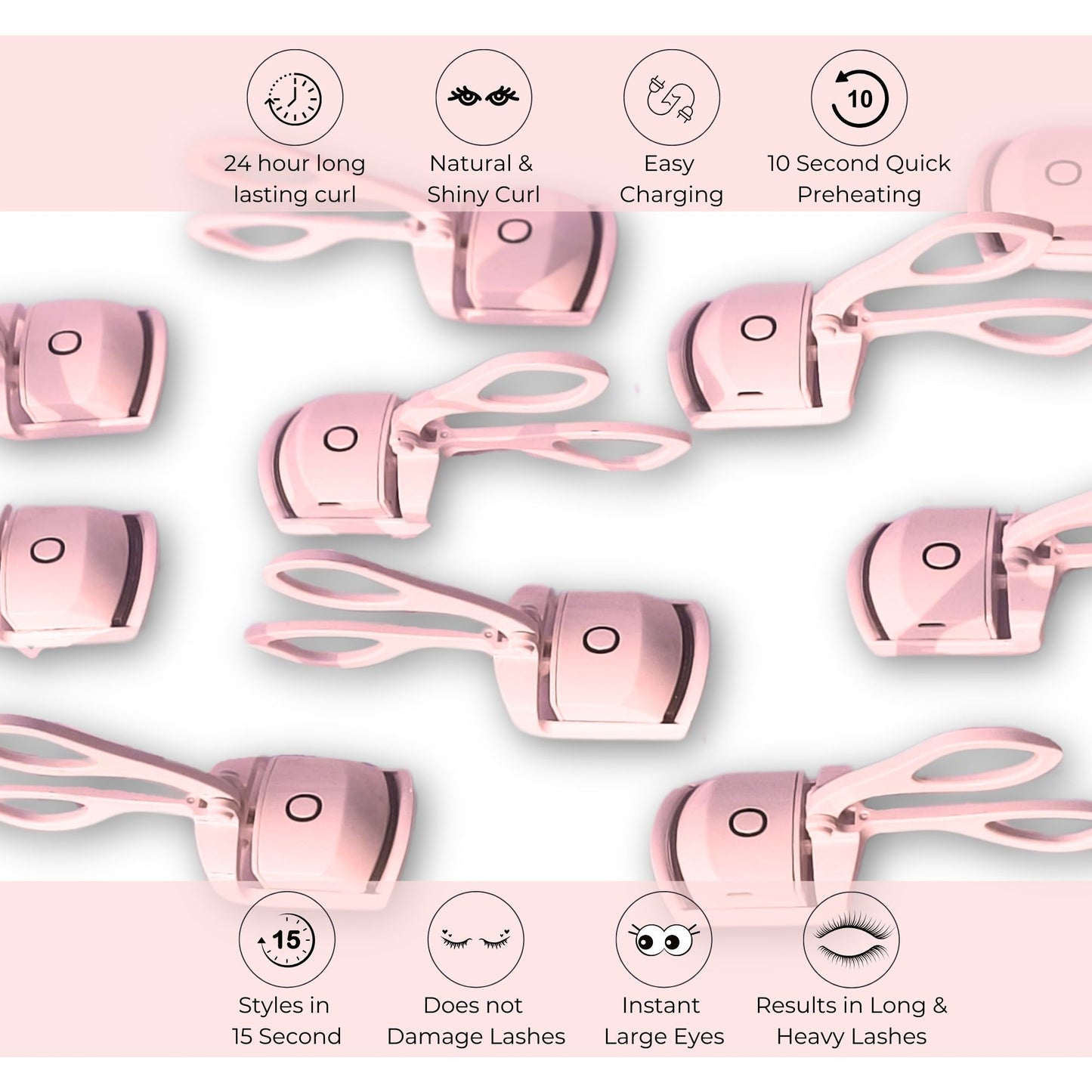 Allure Heated Electric Eyeleshes Curler - Pink