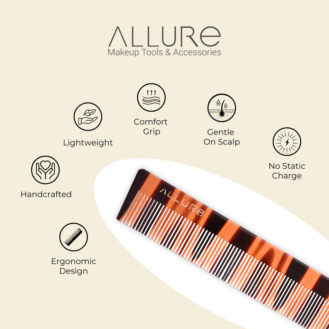 Allure Handcrafted Anti-Static Hair Comb for Frizz Control (HMC_T_15)
