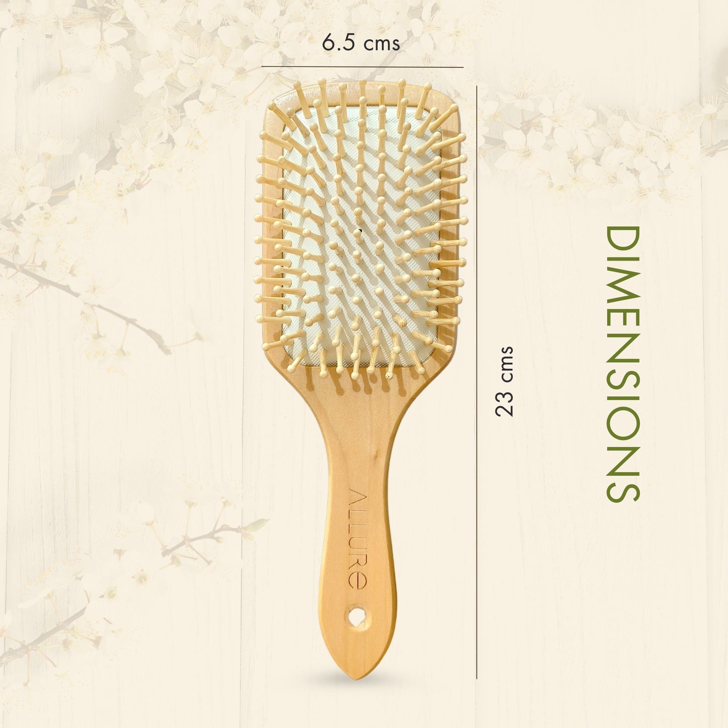 Allure Personalised wooden paddle hair brush with sloth print
