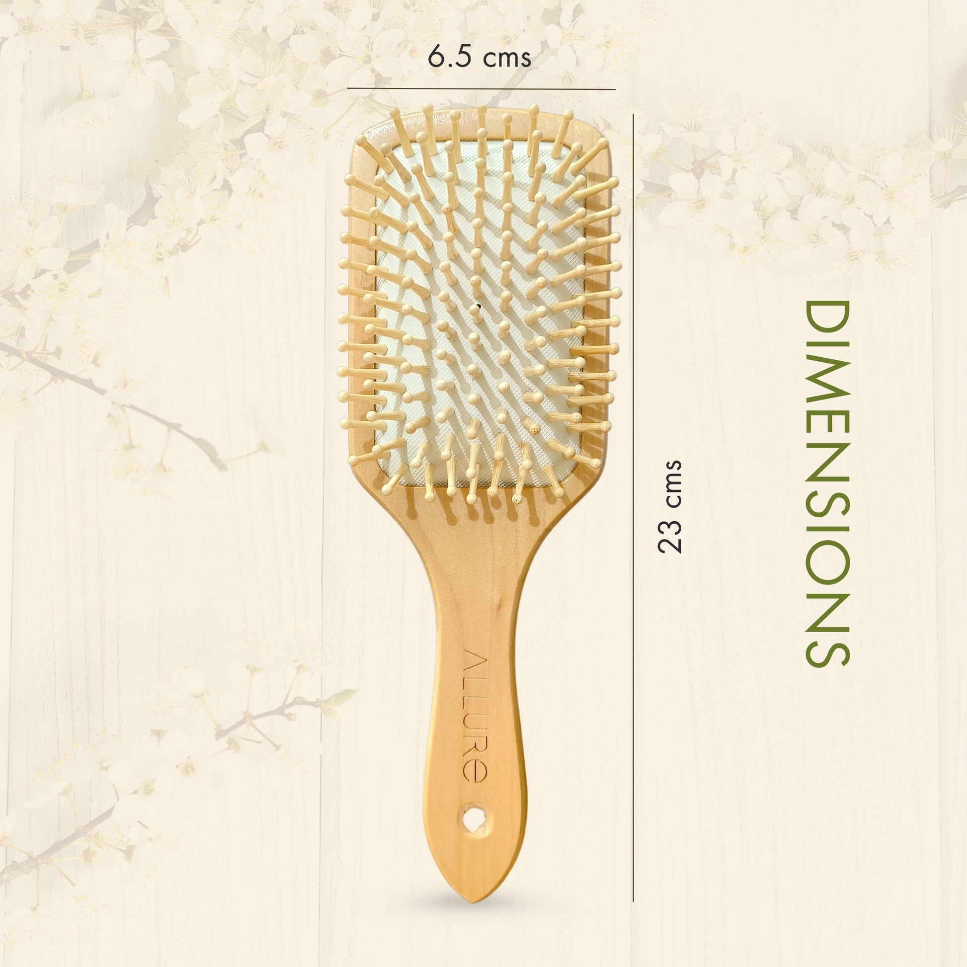 Allure Personalised wooden paddle hair brush with sloth print