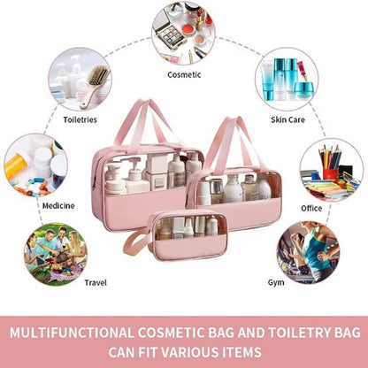 Allure Pack of 3 Toiletry Bag Pink