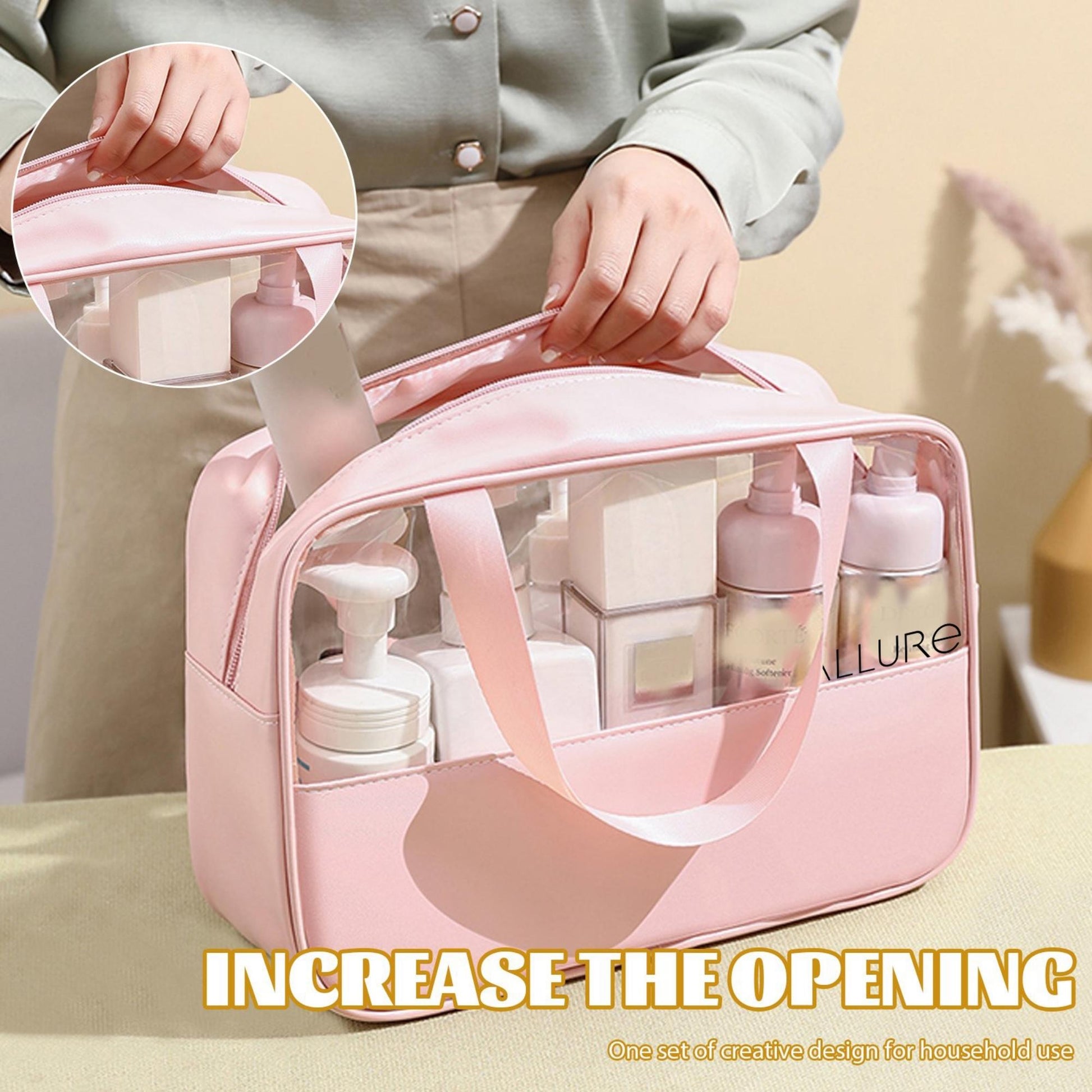 Allure Pack of 3 Toiletry Bag Pink