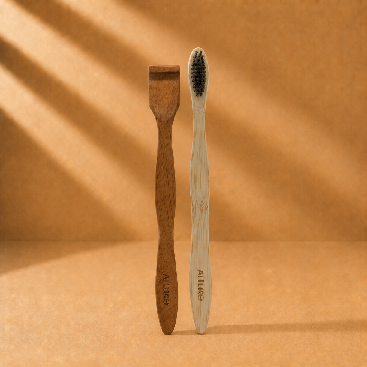 Allure Bamboo Toothbrush with Organic Tounge Cleaner (OT-01 + OTC)