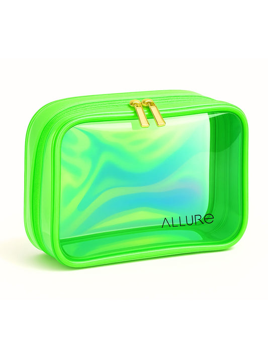 Allure small Green Holographic Makeup Pouch | Cosmetic Bag & Travel Organizer