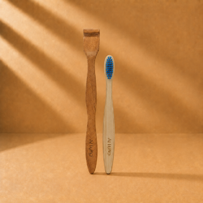 Allure Bamboo Toothbrush with Organic Tounge Cleaner (OT-03 + OTC)