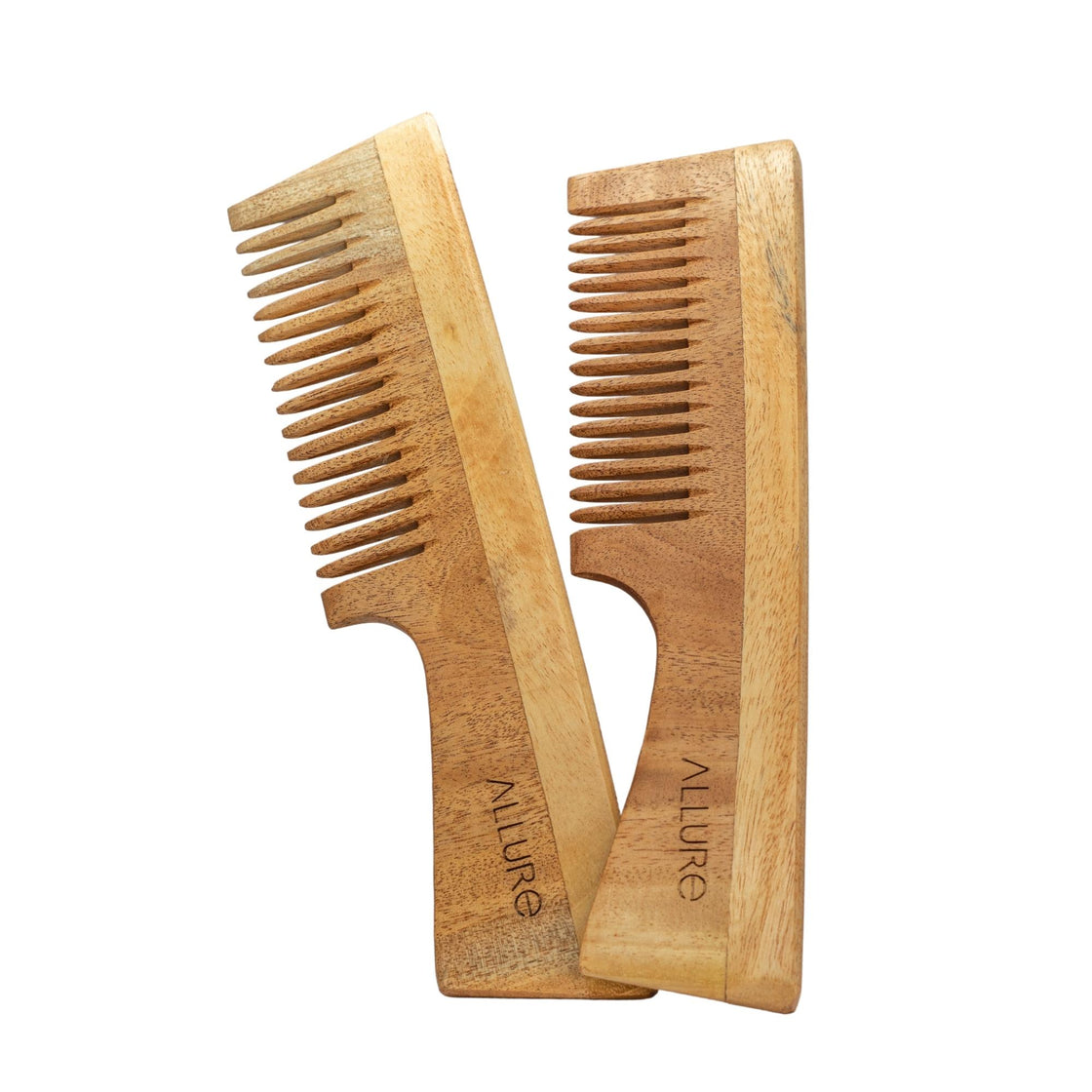Allure Neem Wood Detangle Hair Combs (CD-02) Pack of 2