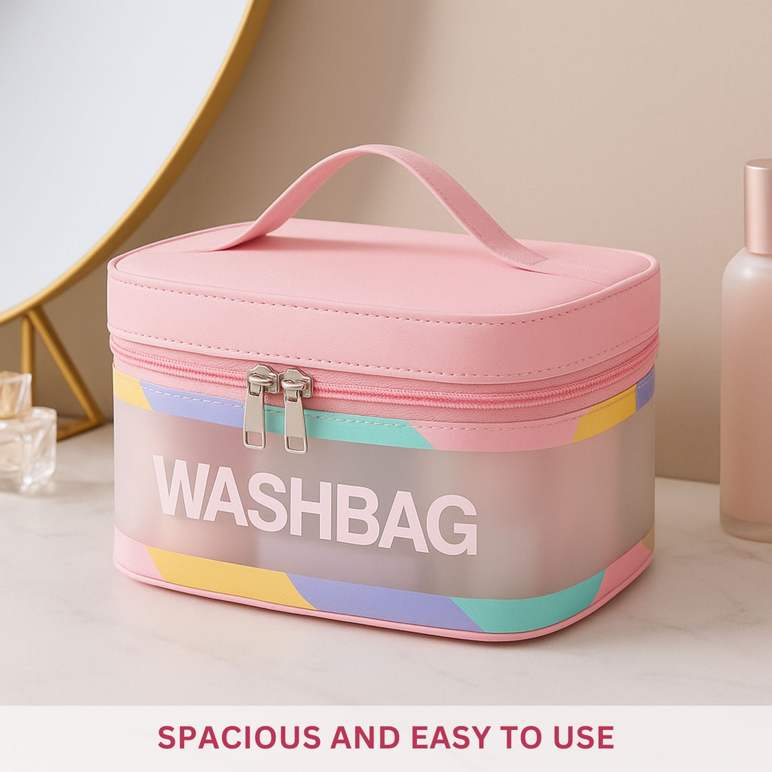 Allure Washbag Kit For Travelling - Pink