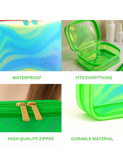 Allure small Green Holographic Makeup Pouch | Cosmetic Bag & Travel Organizer