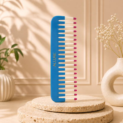 Allure Triple-Tip Professional Hair Styling & shampoo comb – blue