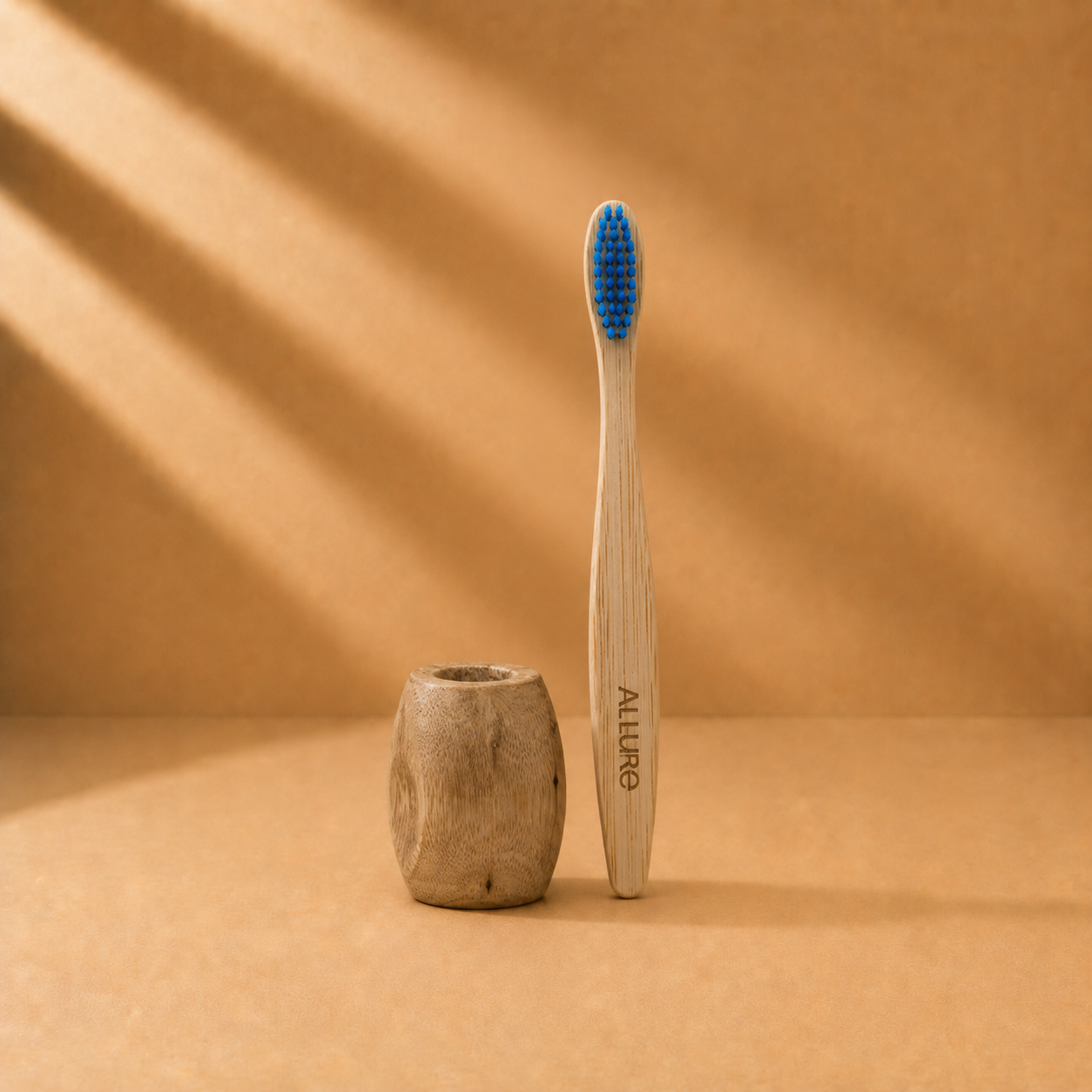 Allure Bamboo Toothbrush with Wooden Toothbrush stand (OT-02 + OTS)