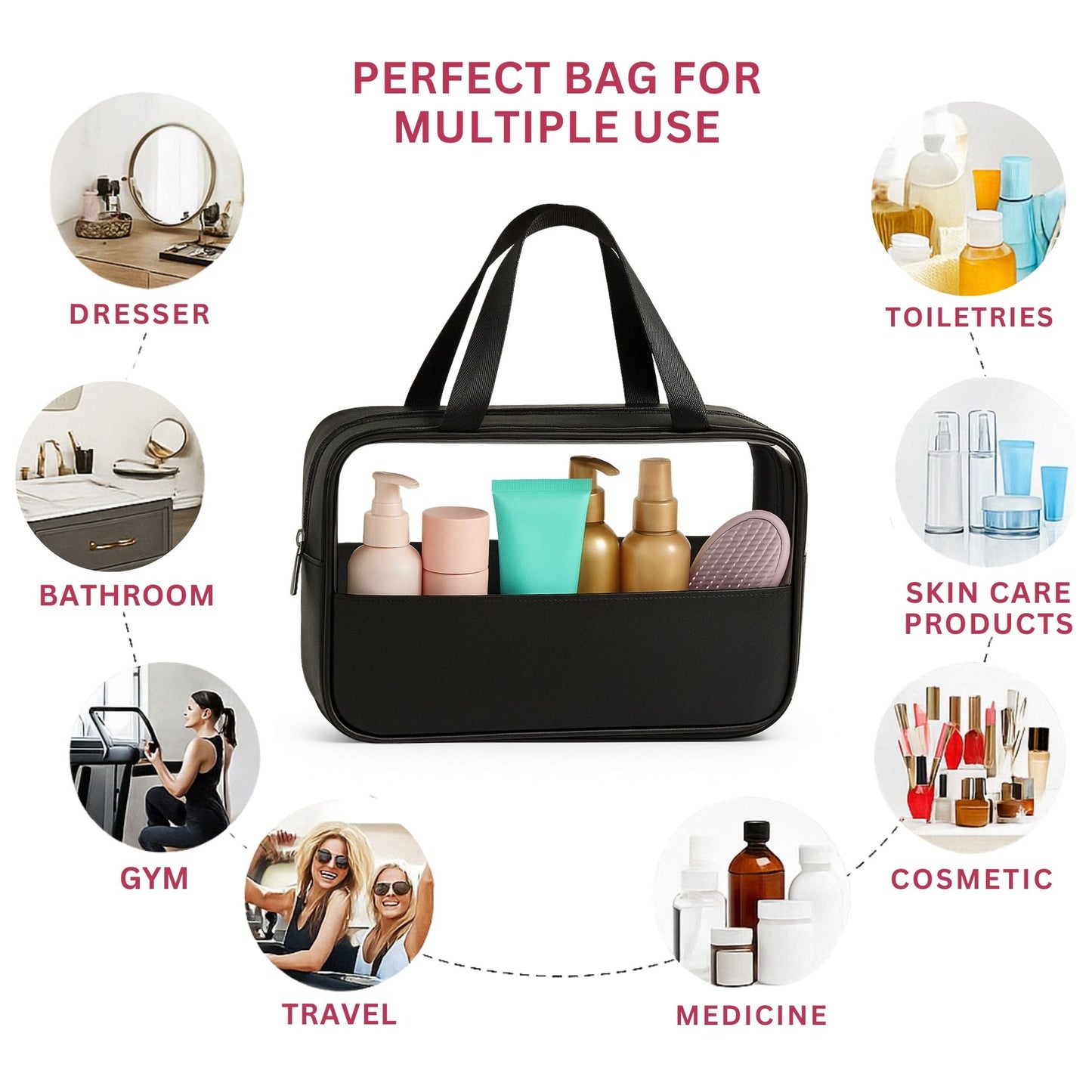 Allure Medium Toiletry Bag - Black