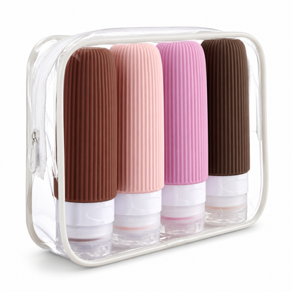 Allure Travel Refillable Toiletry Bottle Set - Pack Of 4 (4pcs)
