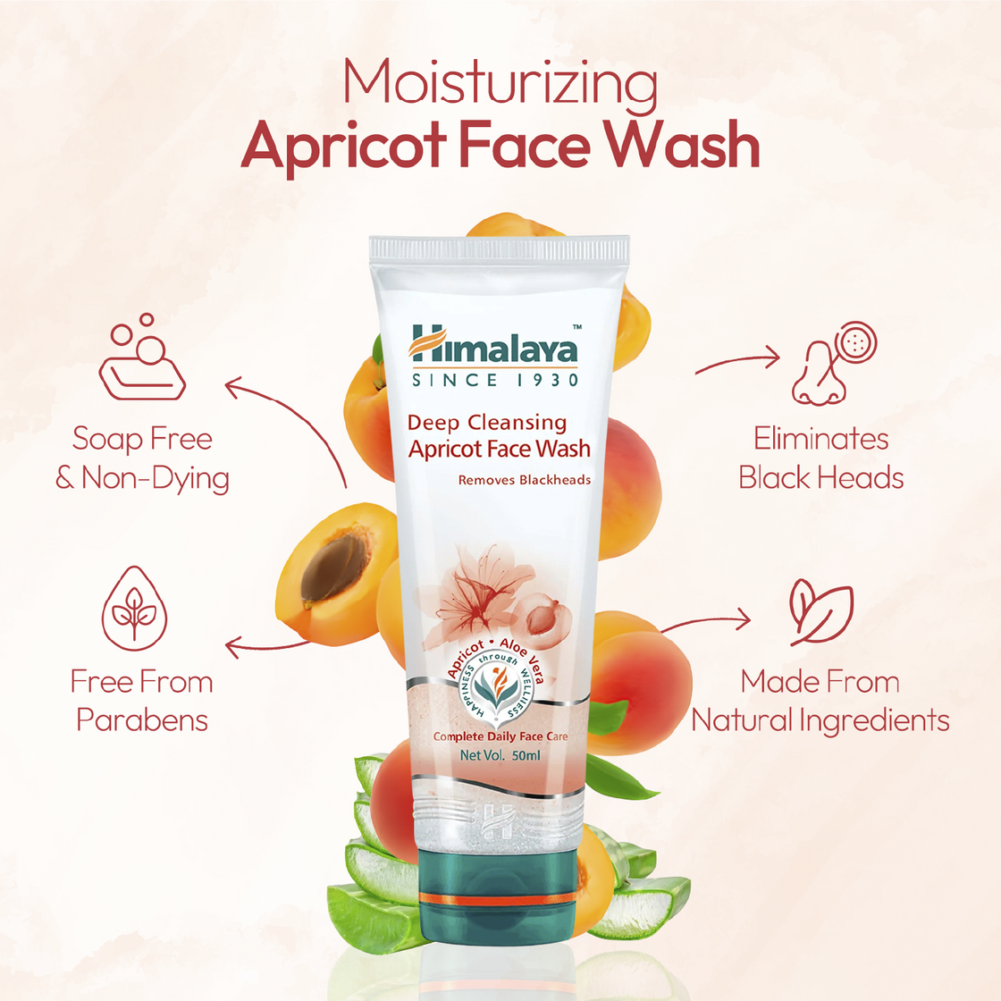 Himalaya Deep Cleansing Apricot Face Wash (50ML)
