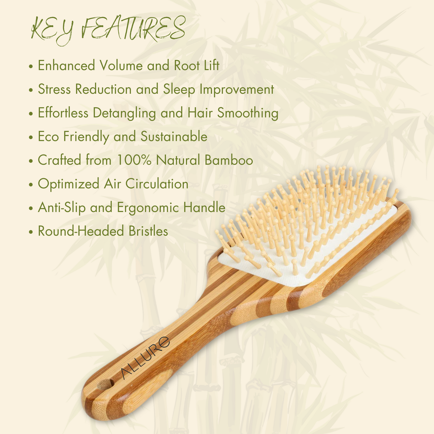 Allure Bamboo Paddle Hair Brush