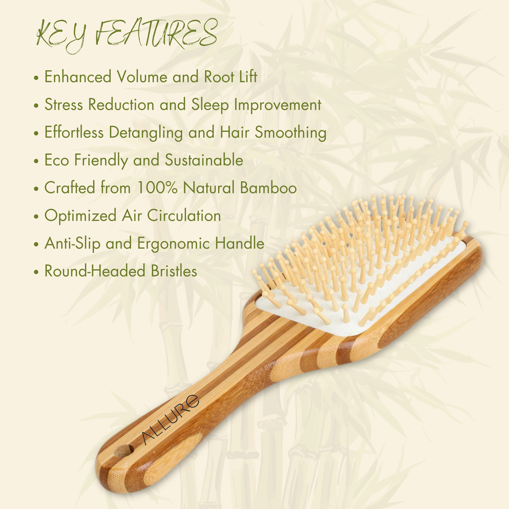 Allure Bamboo Paddle Hair Brush
