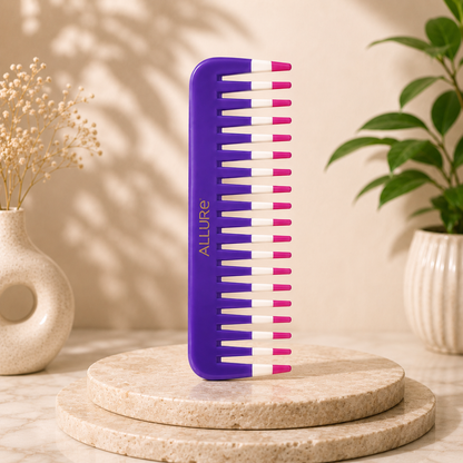 Allure 3-Tip Hair Styling & Parting Comb – Purple