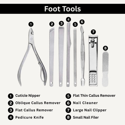 Allure Professional Manicure and Pedicure Tool Set – 19-in-1 Nail Care Kit with Storage Box