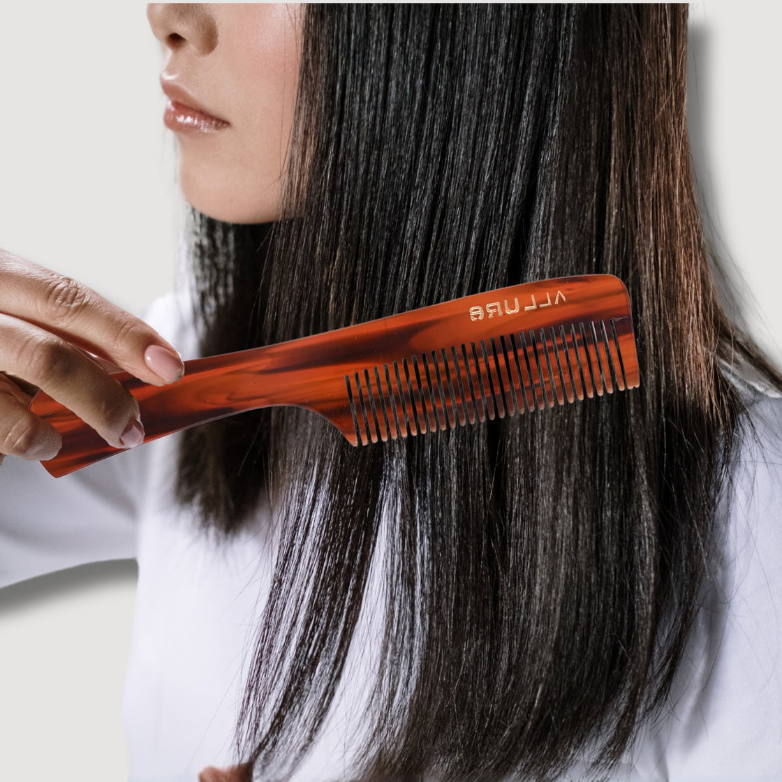 Allure Handcrafted Anti-Static Fine Tooth Styling and Detangling Comb - HMC_T_09