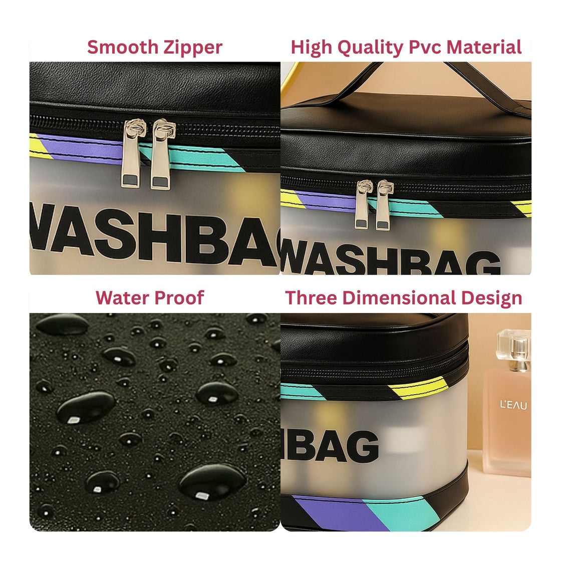 Allure Travel Essentials Wash Bag - Black