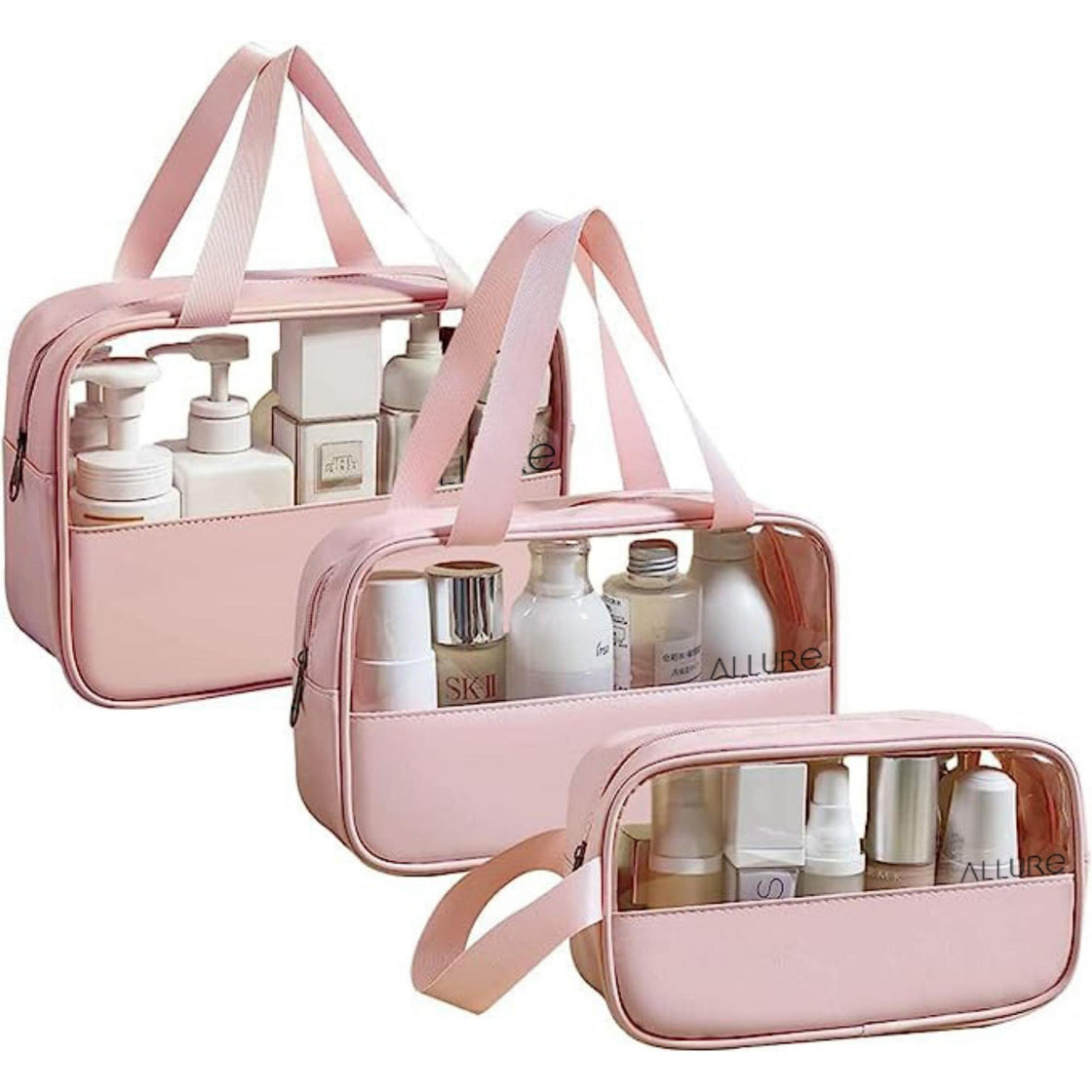 Allure Pack of 3 Toiletry Bag Pink