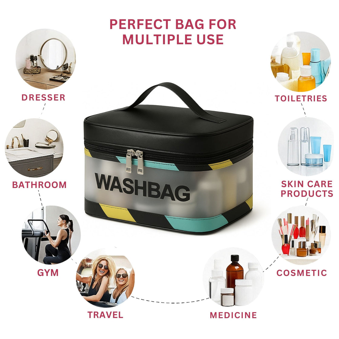 Allure Travel Essentials Wash Bag - Black