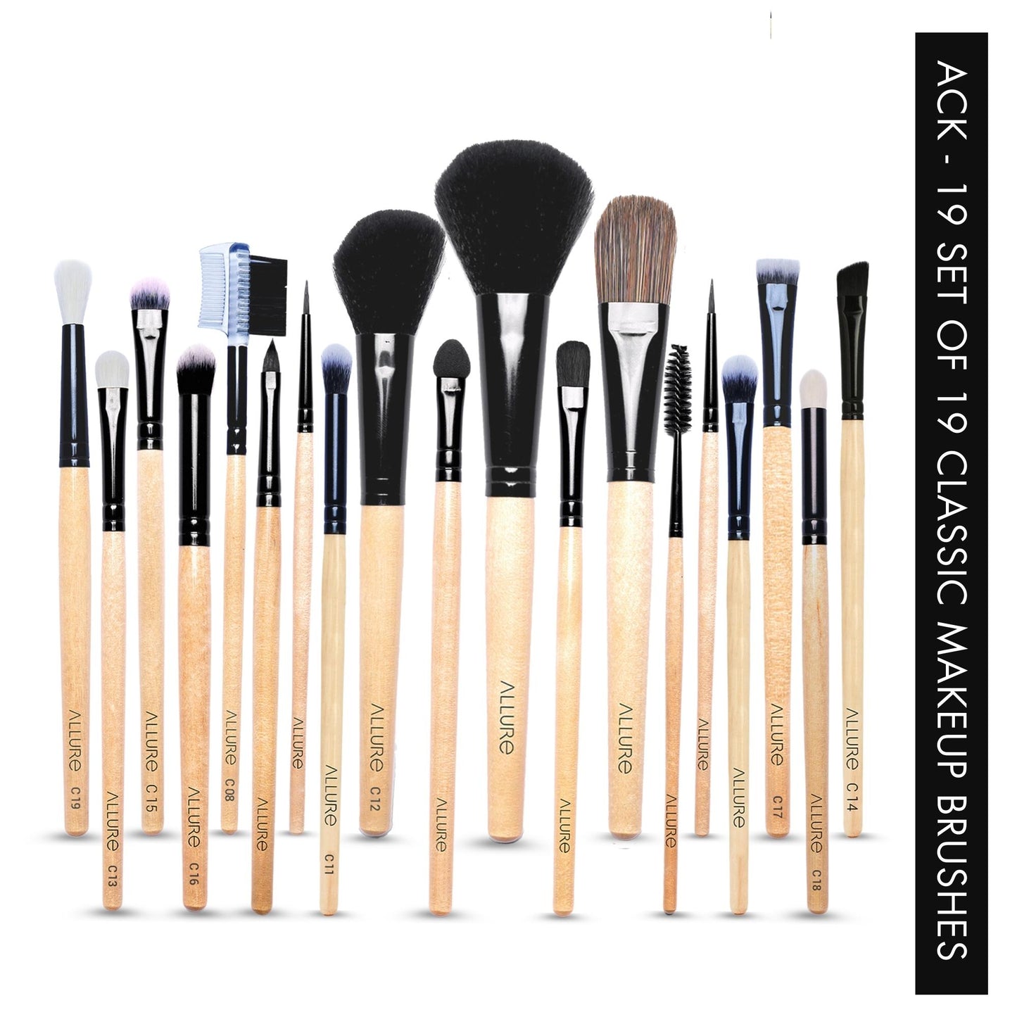 Allure Makeup Brush Set (pack Of 19 Brushes)