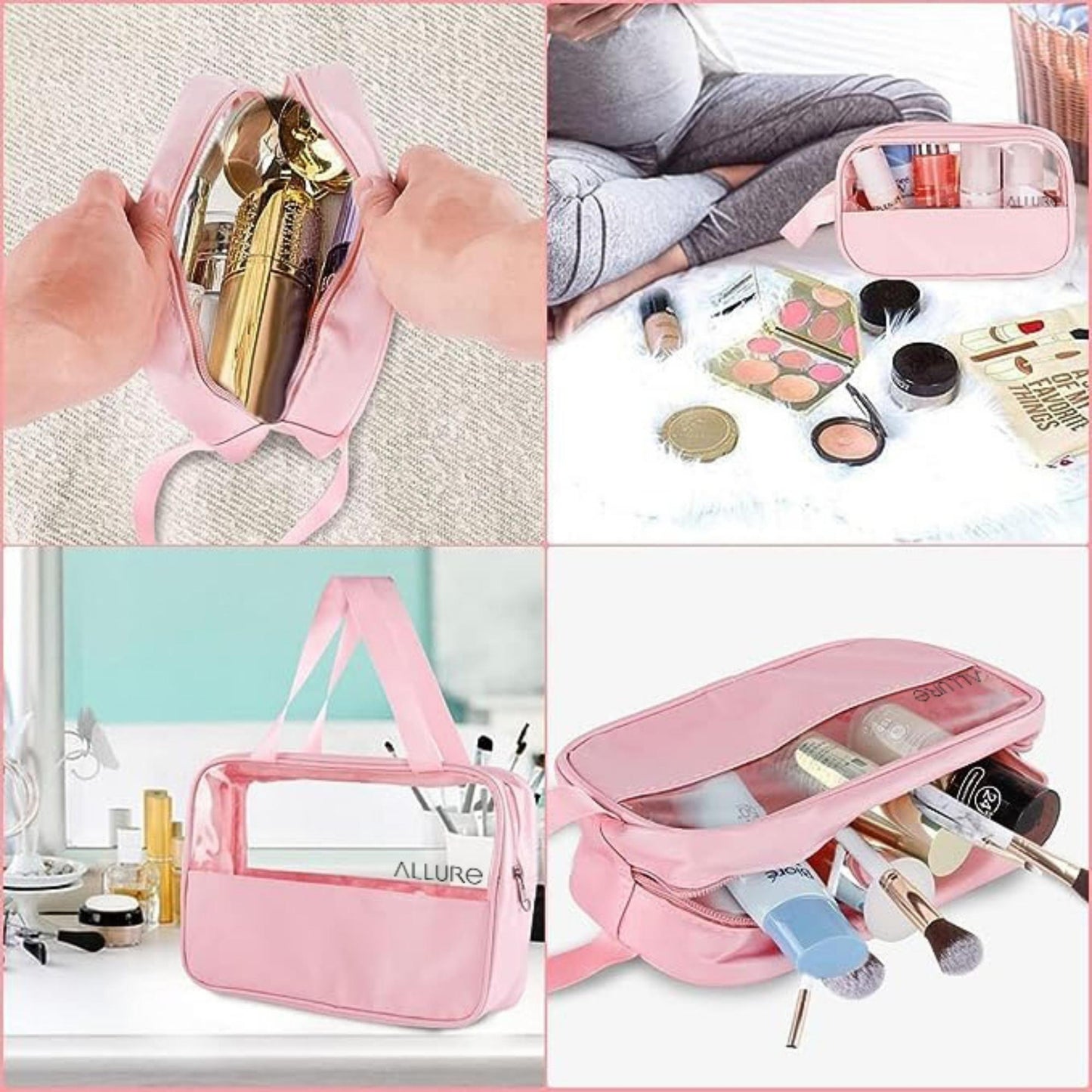 Allure Pack of 3 Toiletry Bag Pink