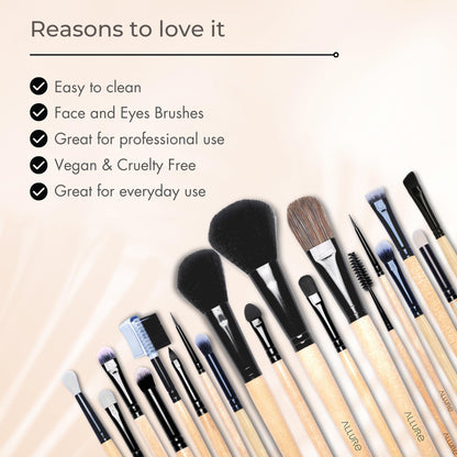Allure Makeup Brush Set (pack Of 19 Brushes)