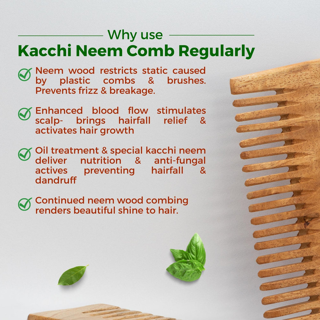 Allure Wooden Neem Comb CS-02 - Pack of 2