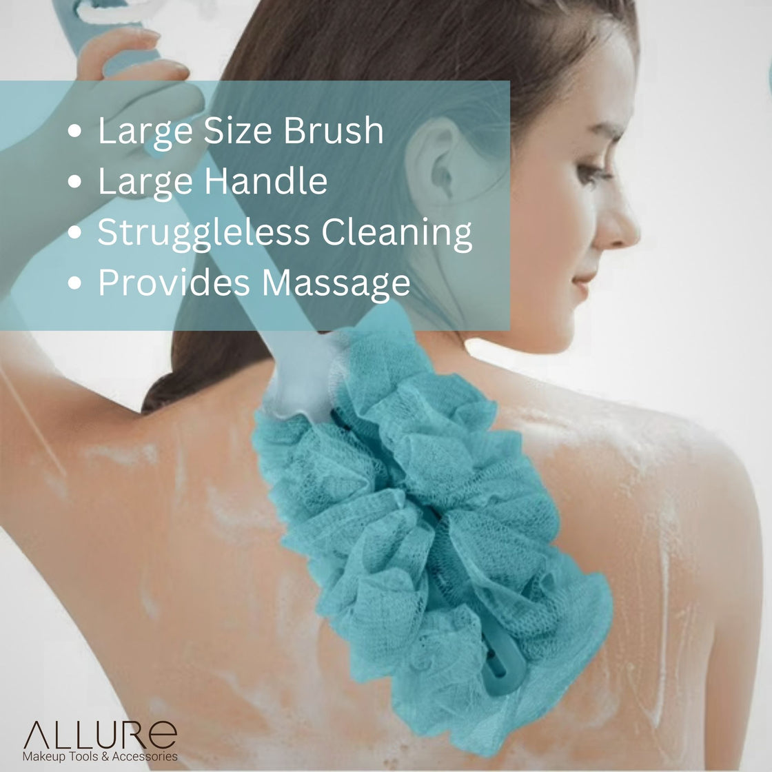 Allure wooden Bath Brush & Loofah Set (Pack of 2 Assorted Dual Colors Loofha)