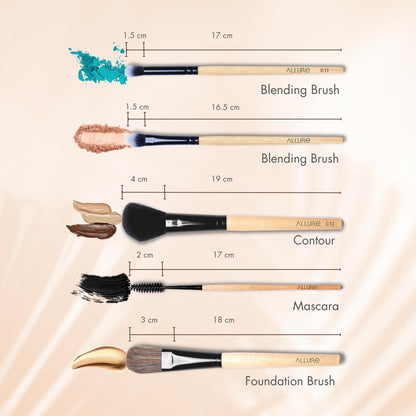 Allure Makeup Brush Set (pack Of 19 Brushes)