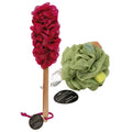 Allure wooden Bath Brush & Loofah sponge Set (Pack of 2 Assorted Colors Loofha)