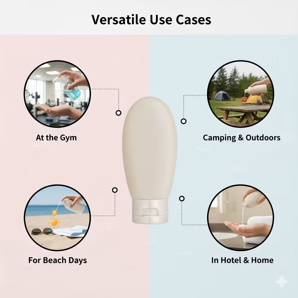 Allure Leak-Proof Silicone Travel Bottle - Pack Of 3 (3 pcs)