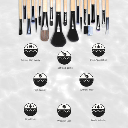 Allure Makeup Brush Set (pack Of 19 Brushes)
